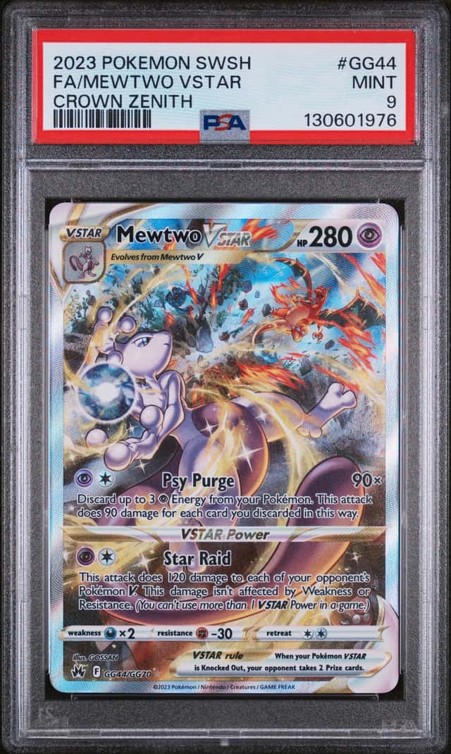 MEWTWO VSTAR 2023 POKEMON CROWN ZENITH GG44/GG70 FULL ART PSA 9 Q3963-7