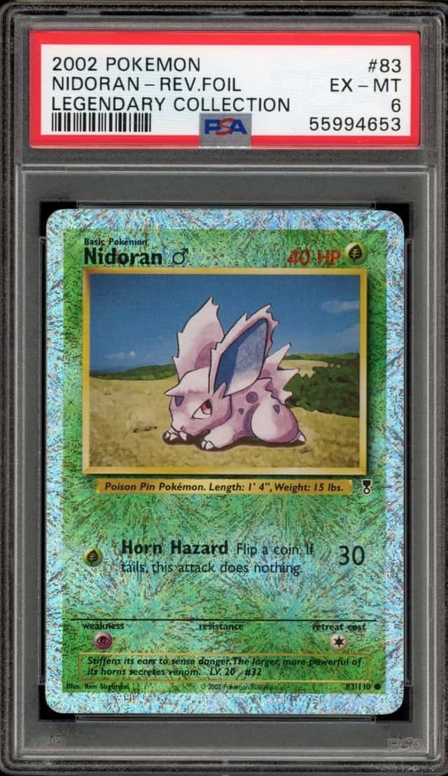 Pokemon Nidoran Reverse Holo Legendary Coll. 83 PSA 6