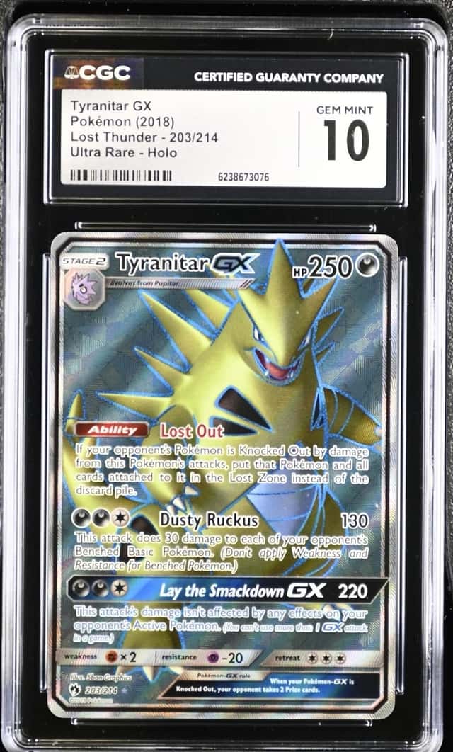 Pokemon Tyranitar Gx Lost Thunder 203/214 Ultra Rare CGC 10 Gem Mint