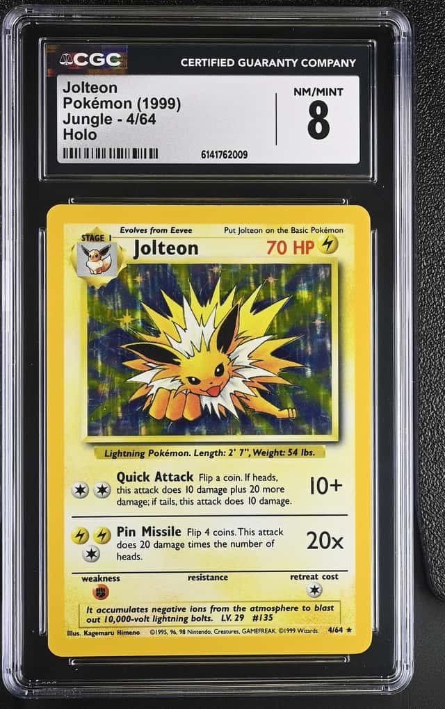 Pokemon Jolteon Jungle Unlimited 4/64 Holo CGC 8