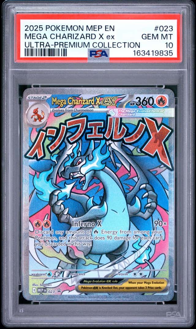 MEGA CHARIZARD X EX 2025 POKEMON MEGA EVOLUTIONS UPC BSP #023 PSA 10 Q4374
