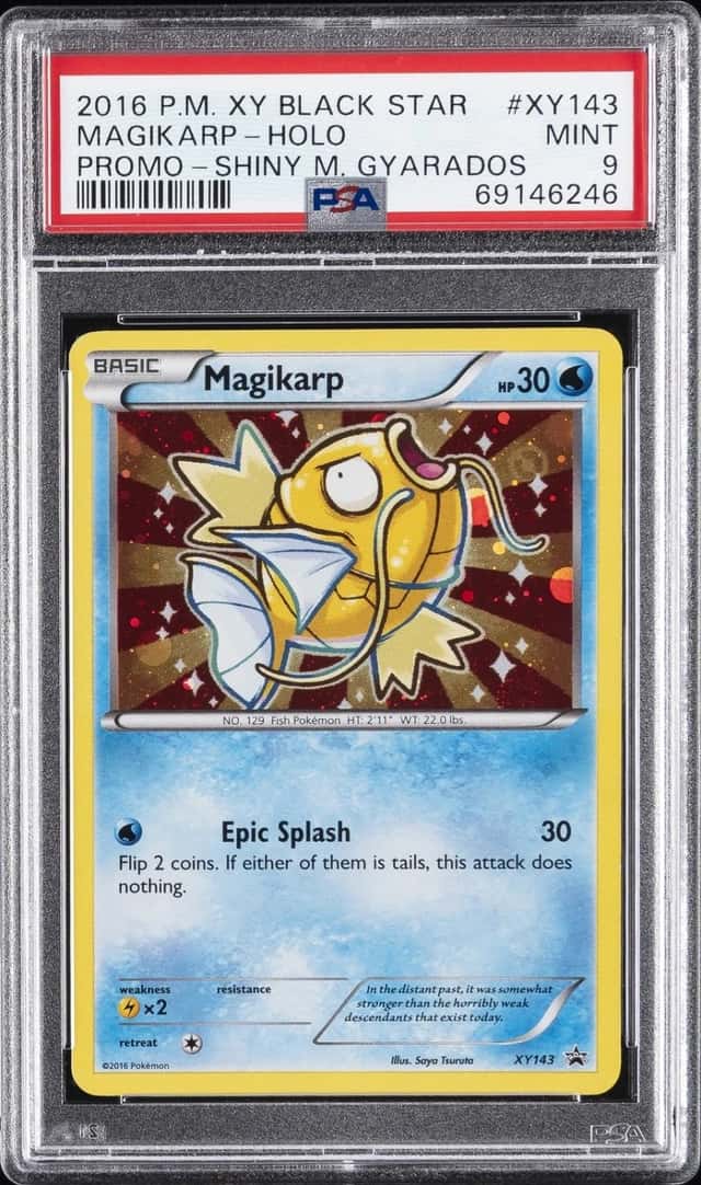 2016 POKEMON XY BLACK STAR PROMO SHINY MEGA GYARADOS #XY143 MAGIKARP-HOLO PSA 9
