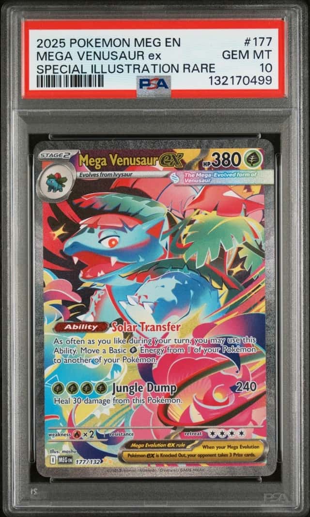 2025 POKEMON MEGA EVOLUTION SPECIAL ILLUSTRATION RARE MEGA VENUSAUR EX PSA 10