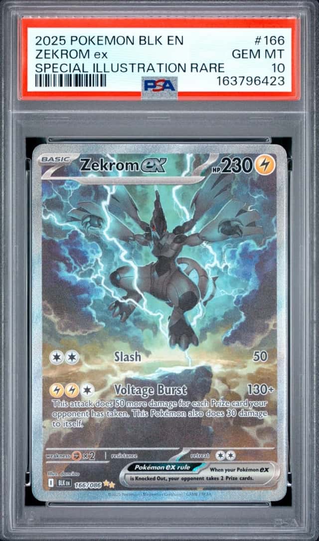 2025 POKEMON BLK EN-BLACK BOLT SPECIAL ILLUSTRATION RARE #166 ZEKROM EX PSA 10