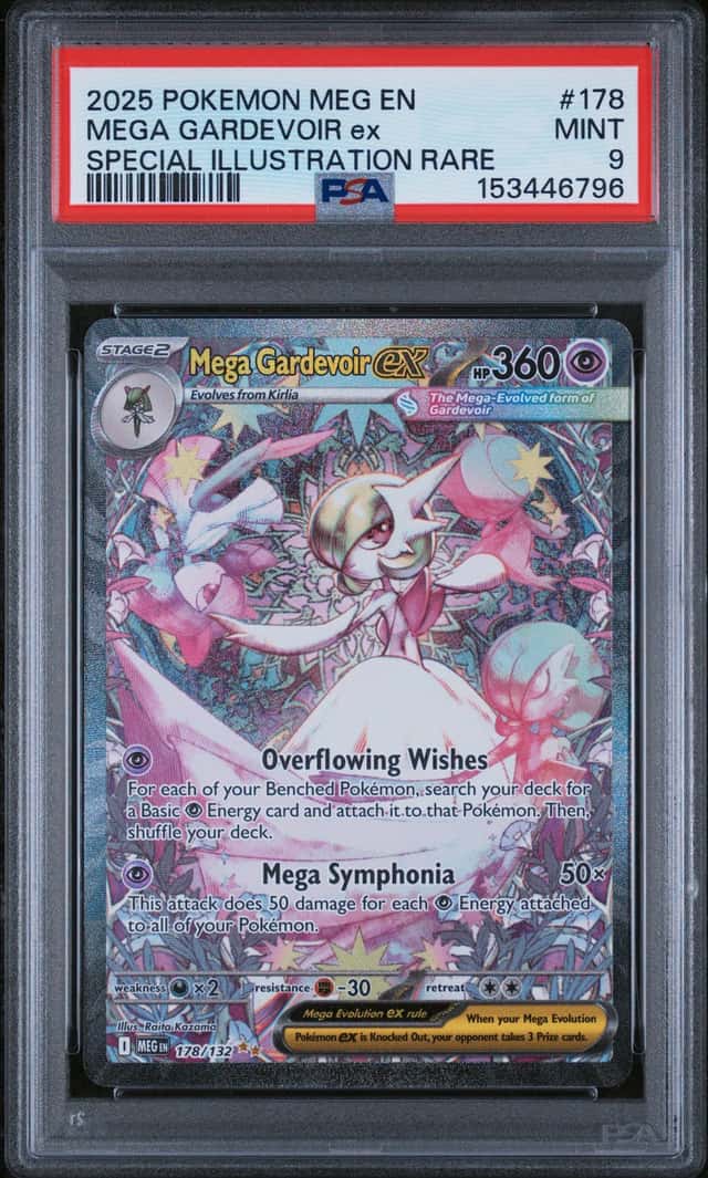 2025 POKEMON MEGA EVO #178/132 GARDEVOIR EX SPECIAL ILLUSTRATION RARE PSA 9