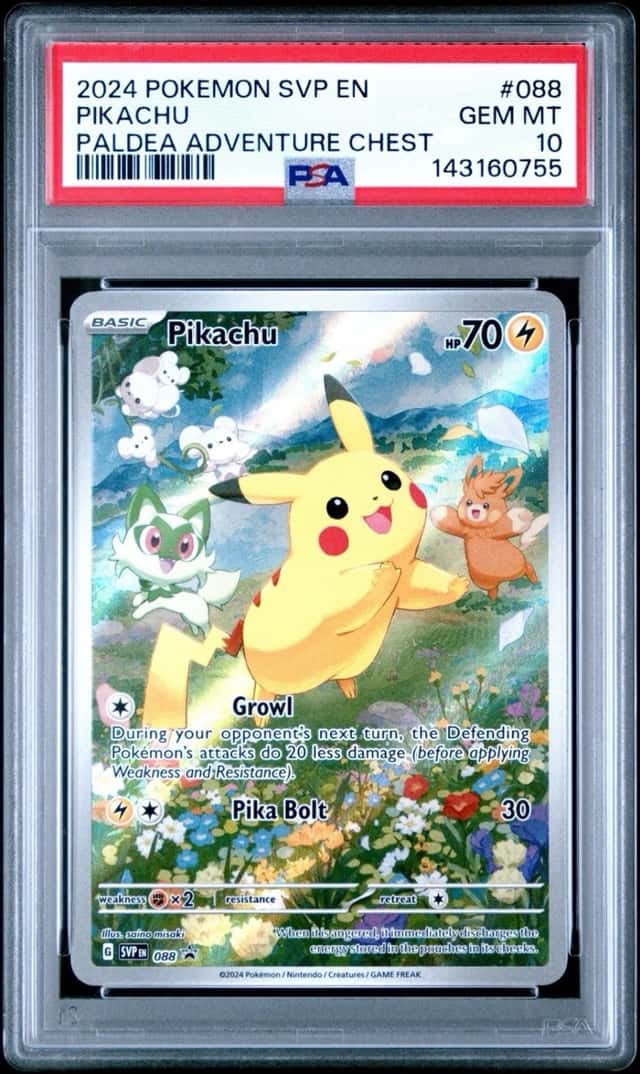 Pikachu 088 Paldea Adventure Chest Sv Black Star Promo Pokemon PSA 10