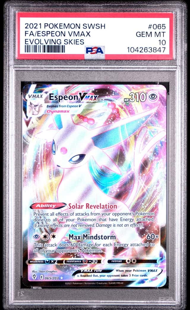 2021 Pokemon Evolving Skies #065 Espeon VMAX Full Art PSA 10 GEM MINT