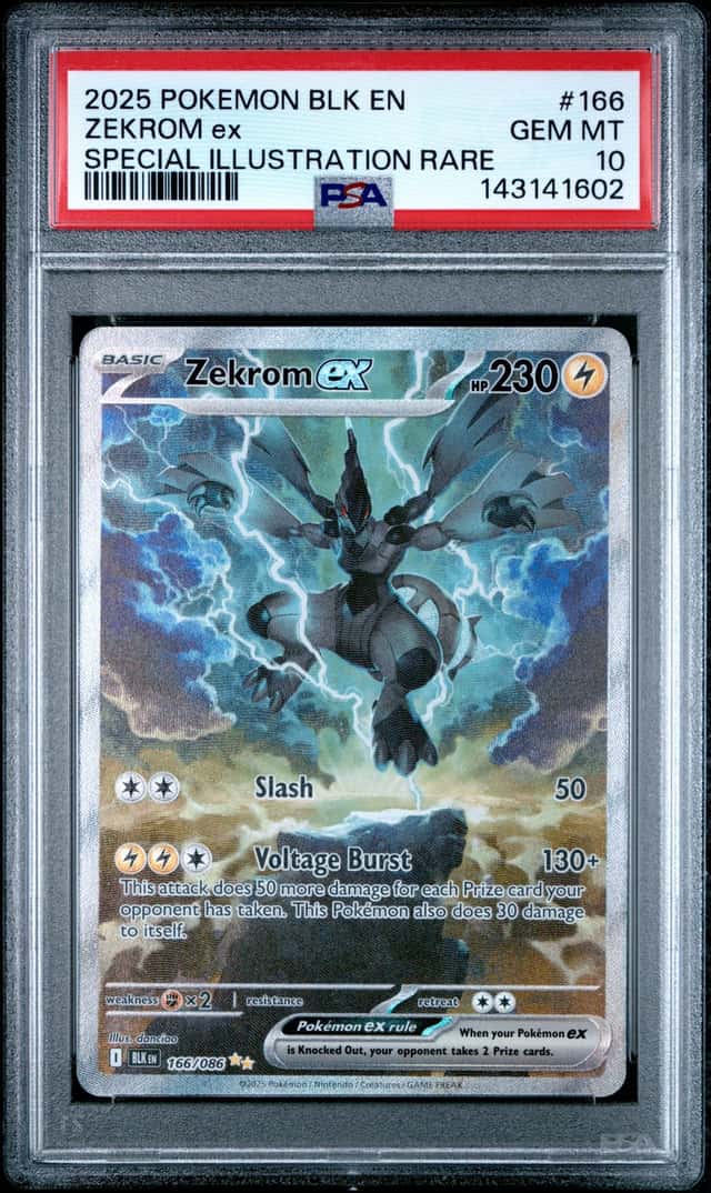 ZEKROM EX 2025 POKEMON BLACK BOLT 166/086 SIR PSA 10 Q3963-7
