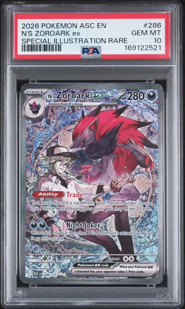 2026 POKEMON ASCENDED HEROES SPECIAL ILLUSTRATION RARE N'S ZOROARK EX PSA 10