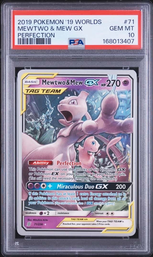 2019 POKEMON 2019 WORLD CHAMPIONSHIPS DECK: PERFECTION MEWTWO & MEW GX PSA 10