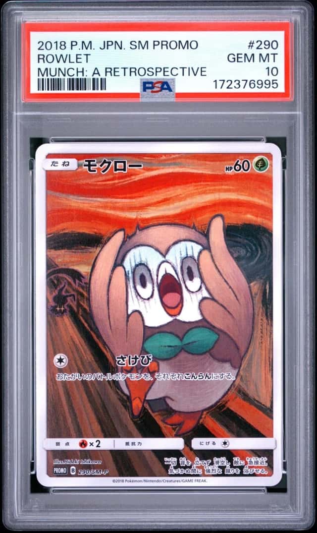 2018 POKEMON JAPANESE SM PROMO MUNCH: A RETROSPECTIVE #290 ROWLET PSA 10