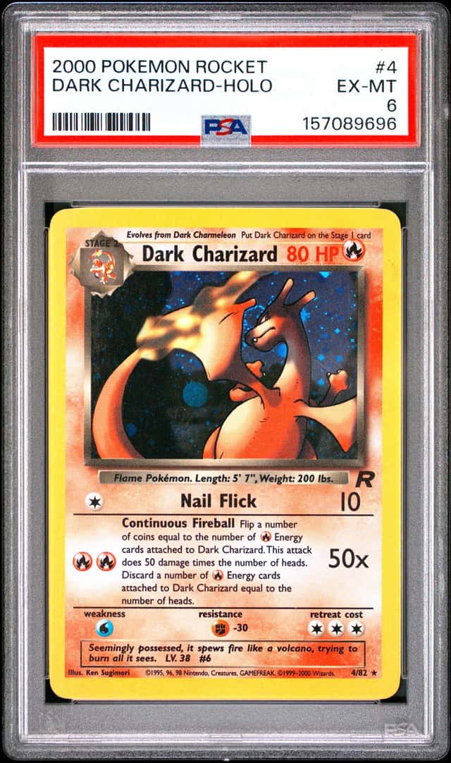 2000 Pokemon Team Rocket - Dark Charizard Holo #4/82 PSA 6