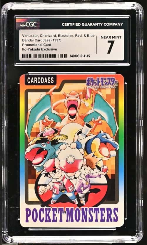Venusaur, Charizard, Blastoise, Red, & Blue