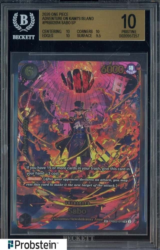 2026 One Piece Adventures on Kami's Island PRB02014 Sabo SP BGS 10 PRISTINE