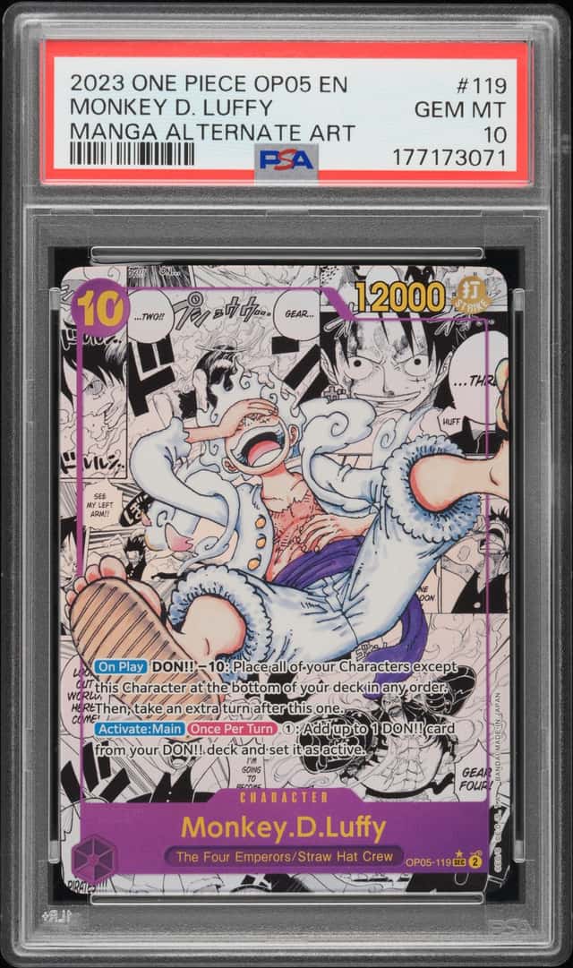 ONE PIECE MONKEY D. LUFFY AWAKENING OF THE NEW ERA #119 MANGA ALT ART PSA 10