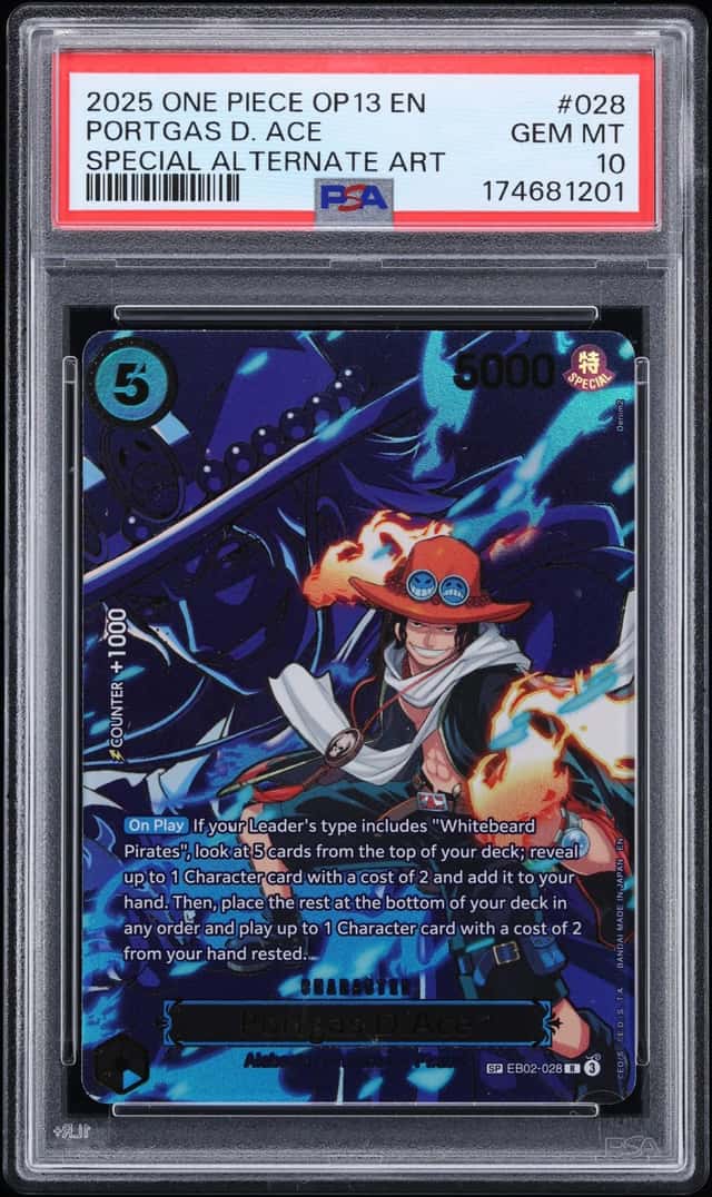 2025 One Piece Carrying On His Will SP Alt Art Portgas D. Ace #EB02-028 PSA 10 GEM MINT
