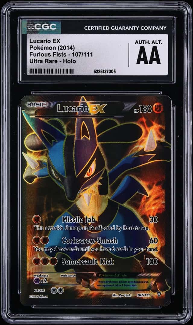 2014 Pokemon XY Furious Fists Full Art Lucario EX #107 CGC ALTERED AUTH