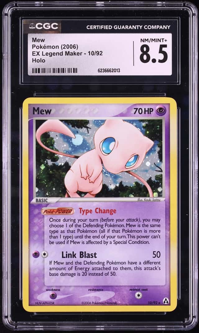 2006 Pokemon EX Legend Maker Holo Mew #10 CGC 8.5 NM-MT+