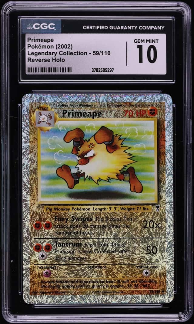 2002 Pokemon Legendary Collection Reverse Holo Primeape #59 CGC 10 GEM MINT