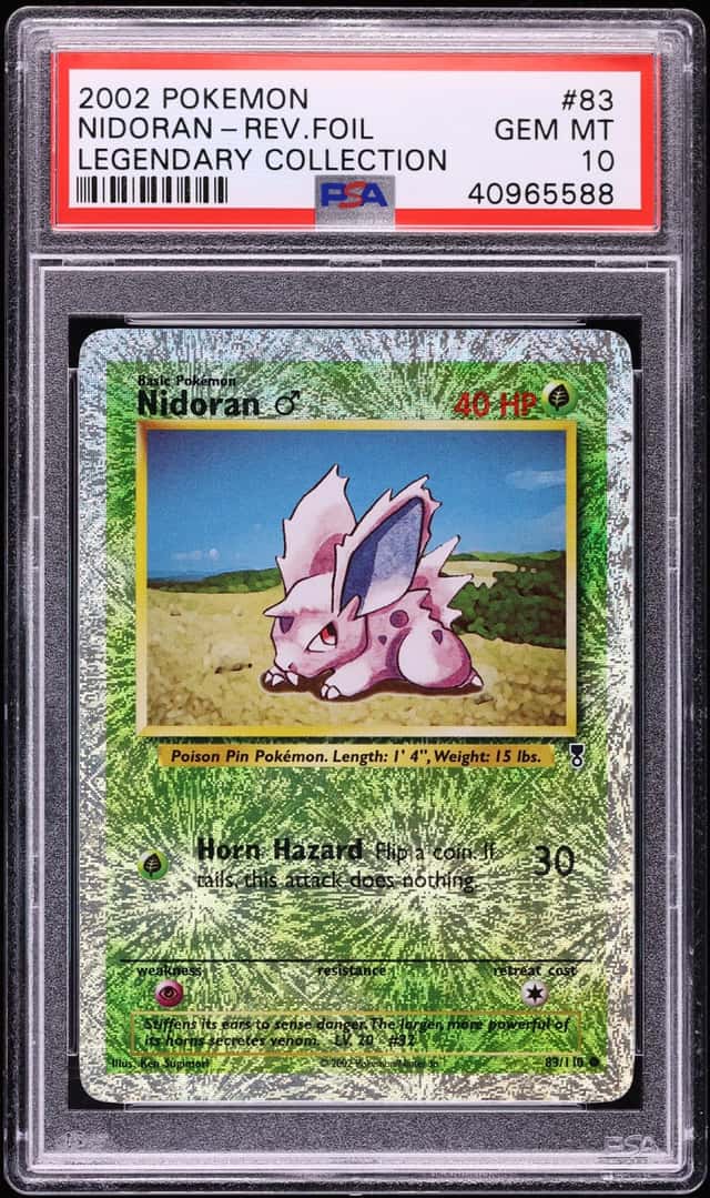 2002 Pokemon Legendary Collection Reverse Holo Nidoran #83 PSA 10 GEM MINT