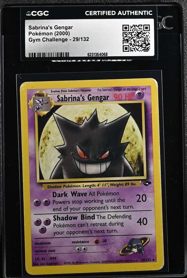 2000 Pokemon Gym Challenge Sabrina's Gengar #29 CGC AUTH