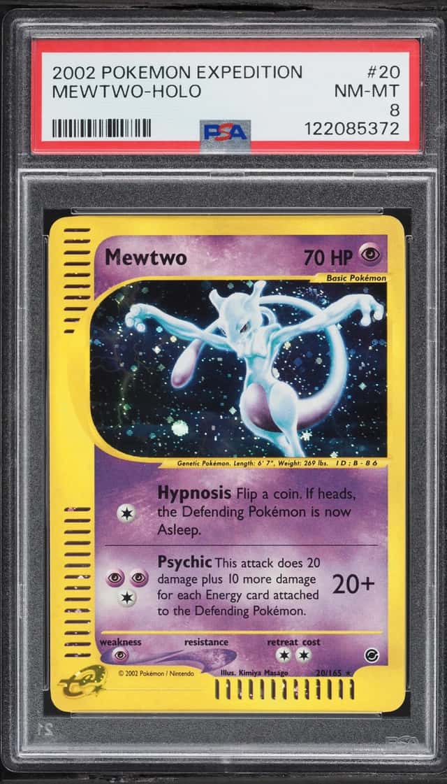 2002 Pokemon Expedition Holo Mewtwo #20 PSA 8 NM-MT