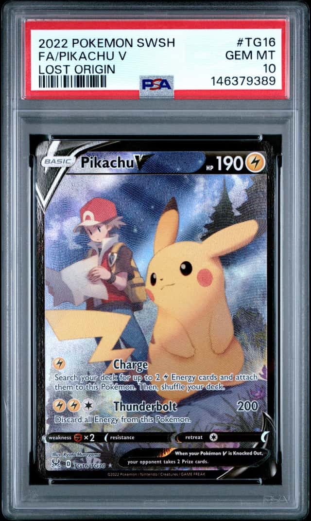 Pokémon Pikachu V Lost Origin Full Art #TG16 PSA 10 English
