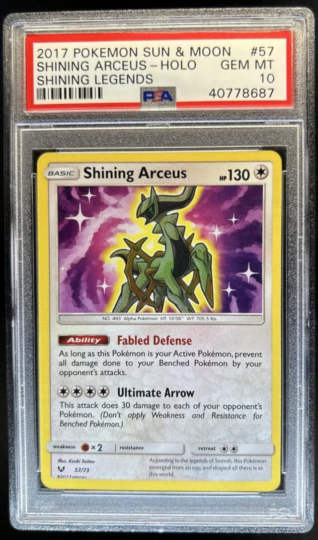 2017 Pokemon Shining Legends Arceus #57/73 PSA 10 GEM MINT