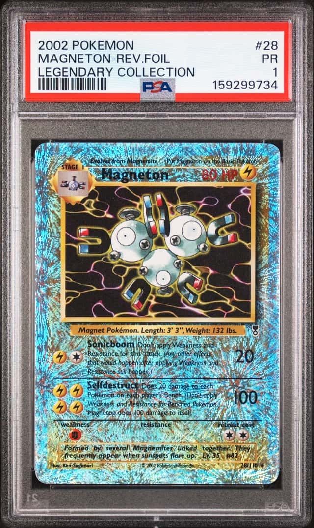 Pokemon Magneton Reverse Holo Legendary Coll. 28 PSA 1