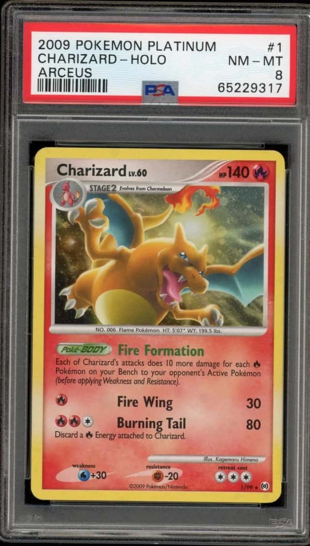 Pokemon Charizard Holo Platinum Arceus 1 PSA 8