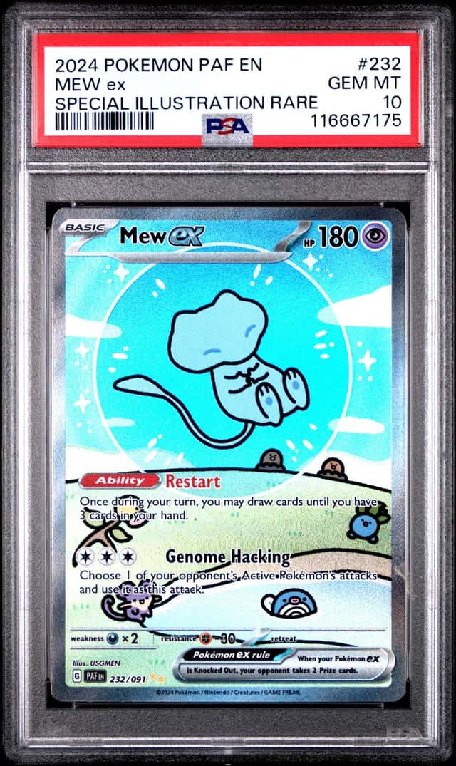 Mew EX 232/091 Special Illustration Rare Paldean Fates Pokemon PSA 10
