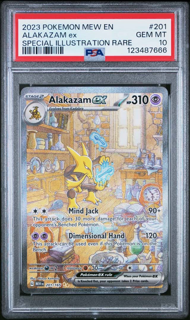 Pokémon PSA 10 Alakazam ex 201/165 Sv: Scarlet & Violet 151 SIR Holo EN 2023
