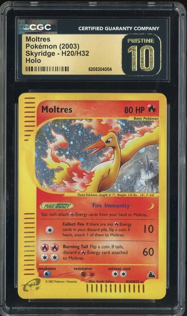 2003 Pokemon Skyridge #H20/H32 Moltres Holo CGC 10 PRISTINE POP 15