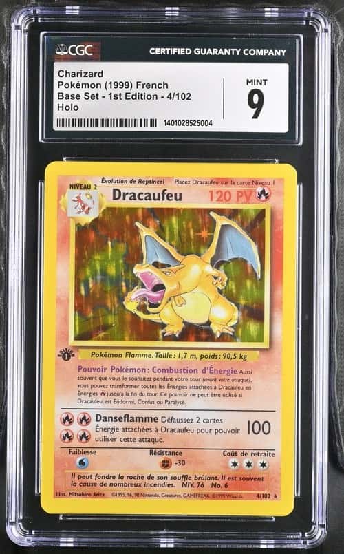 1999 Pokemon Base Set 1st Edition French #4/102 Charizard Holo CGC 9 MINT