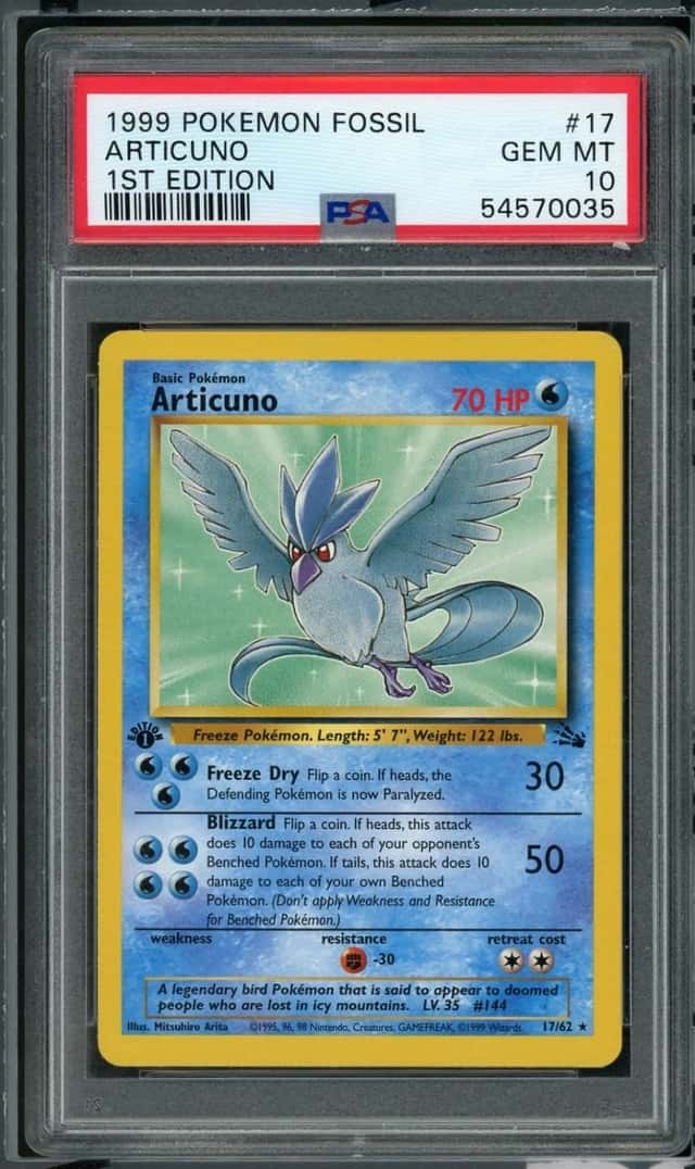 POKEMON ARTICUNO 1999 FOSSIL #17 1ST EDITION PSA 10
