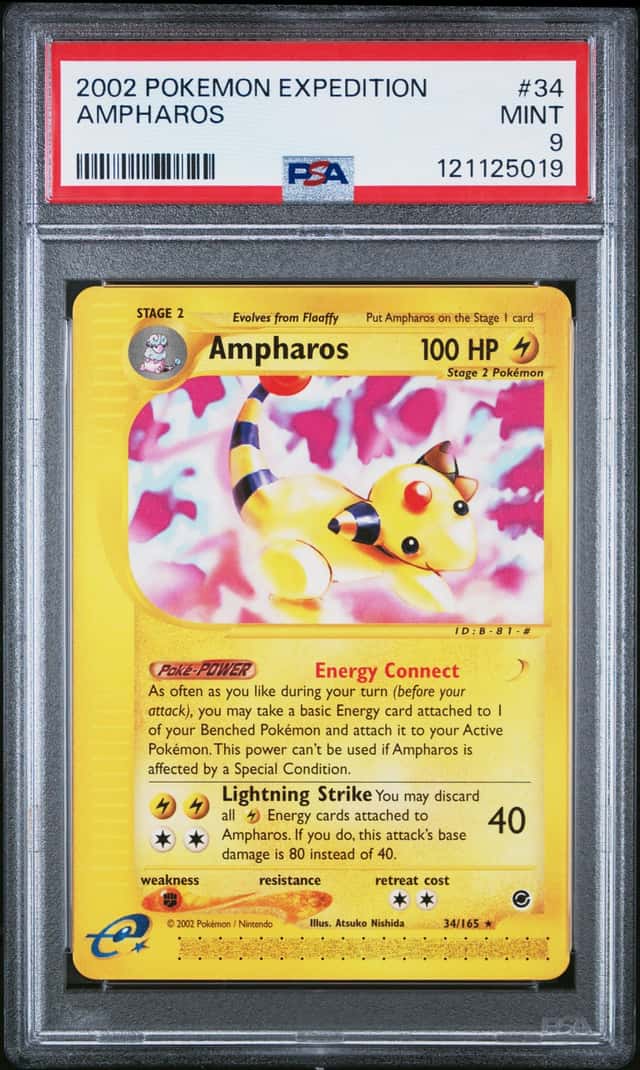 2002 Pokemon Expedition #34/165 Ampharos PSA 9 MINT
