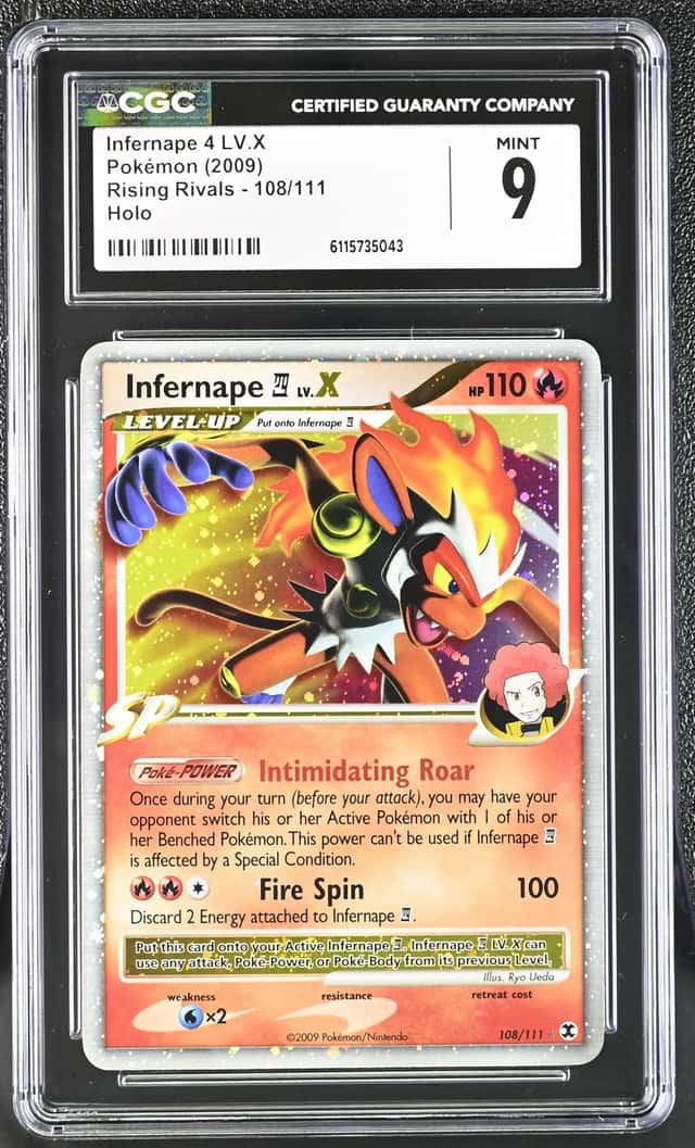2009 Pokémon Infernape 4 LV.X Holo Rising Rivals #108/111 CGC 9