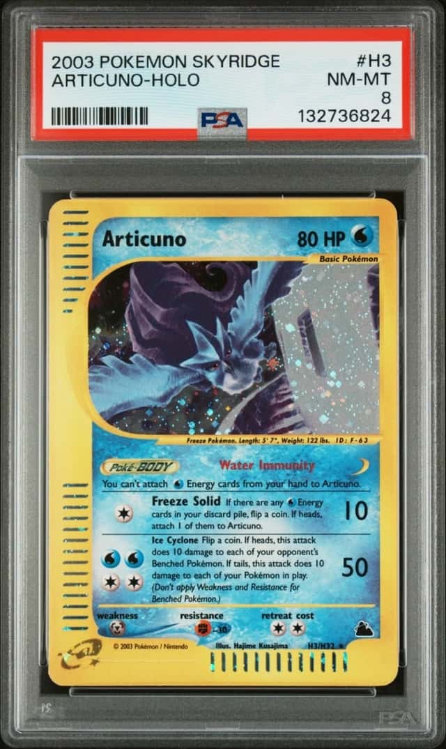 2003 POKEMON ARTICUNO-HOLO SKYRIDGE #H3 PSA 8