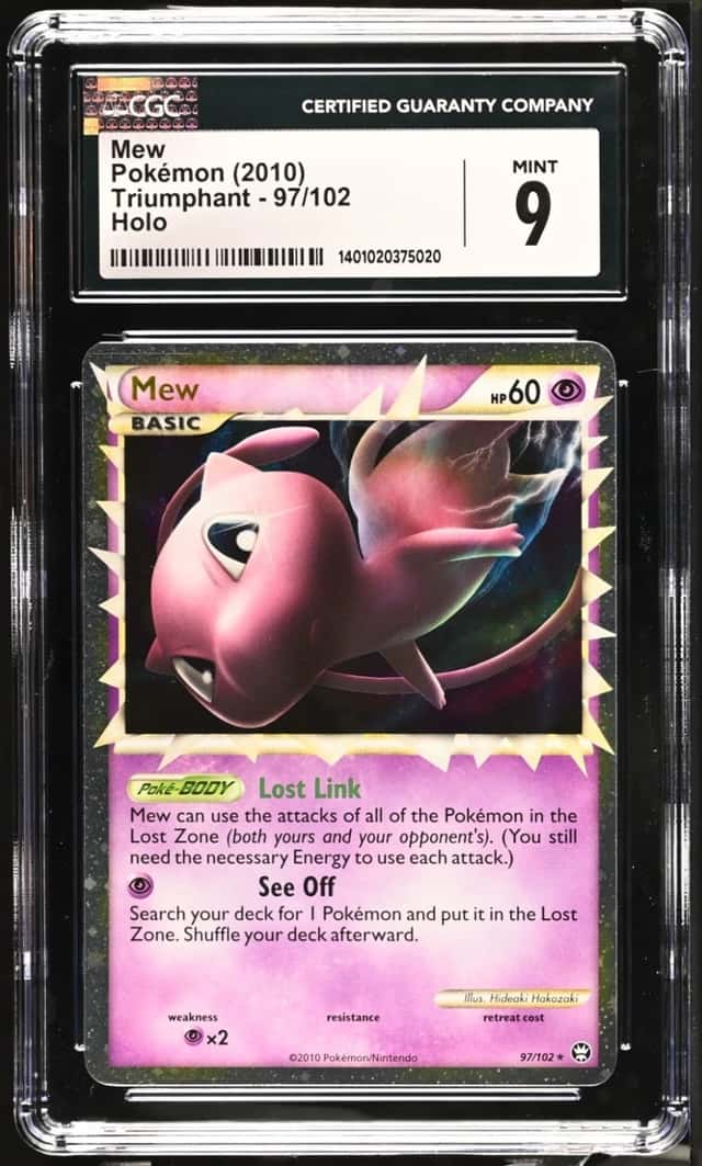 2010 Pokémon Mew Holo Triumphant #97/102 CGC 9