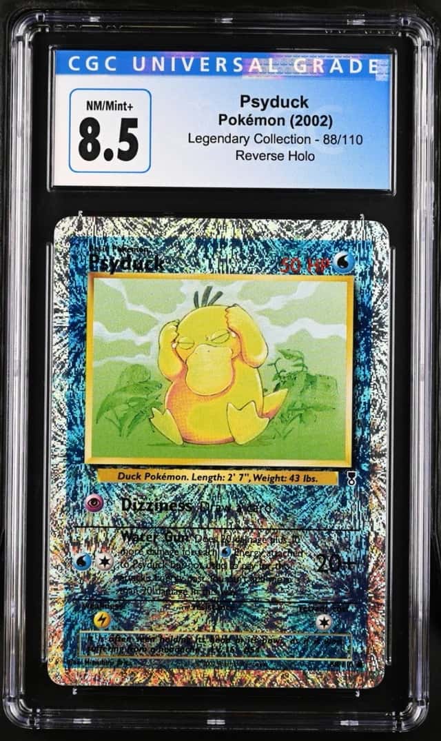 2002 Pokémon Psyduck Reverse Holo Legendary Collection #88/110 CGC 8.5