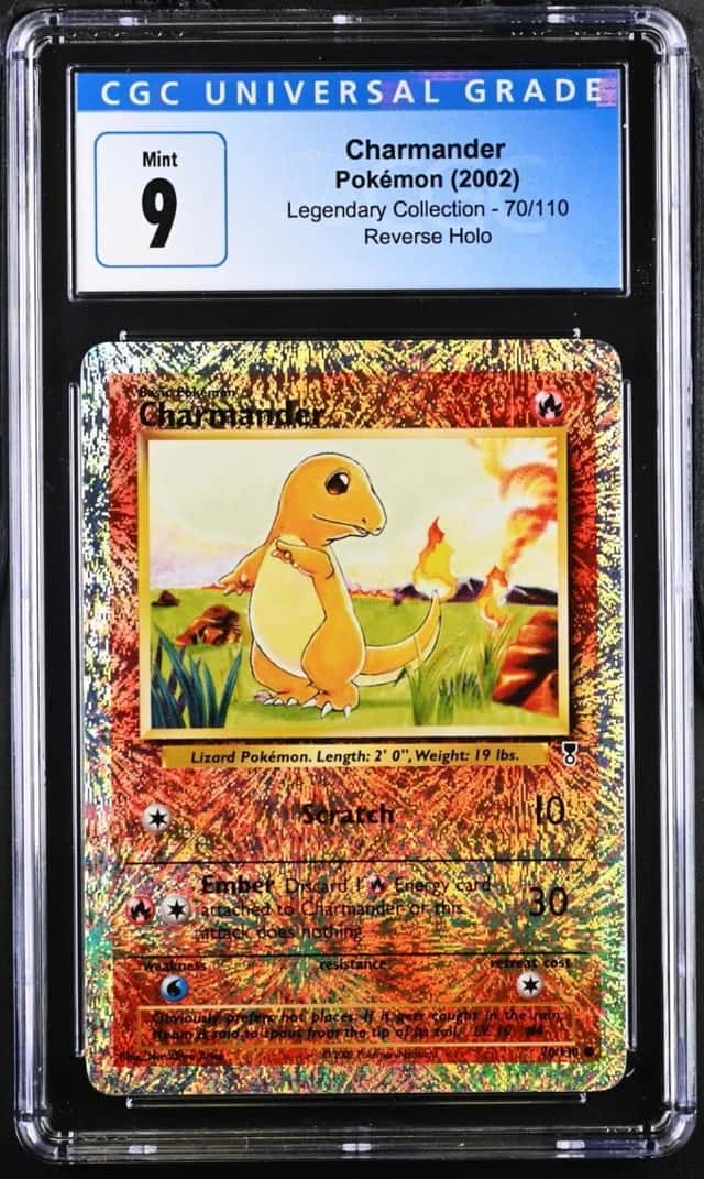 2002 Pokémon Charmander Reverse Holo Legendary Collection #70/110 CGC 9