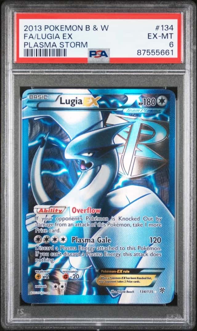 POKEMON FA/LUGIA EX 2013 BLACK & WHITE PLASMA STORM #134 PSA 6