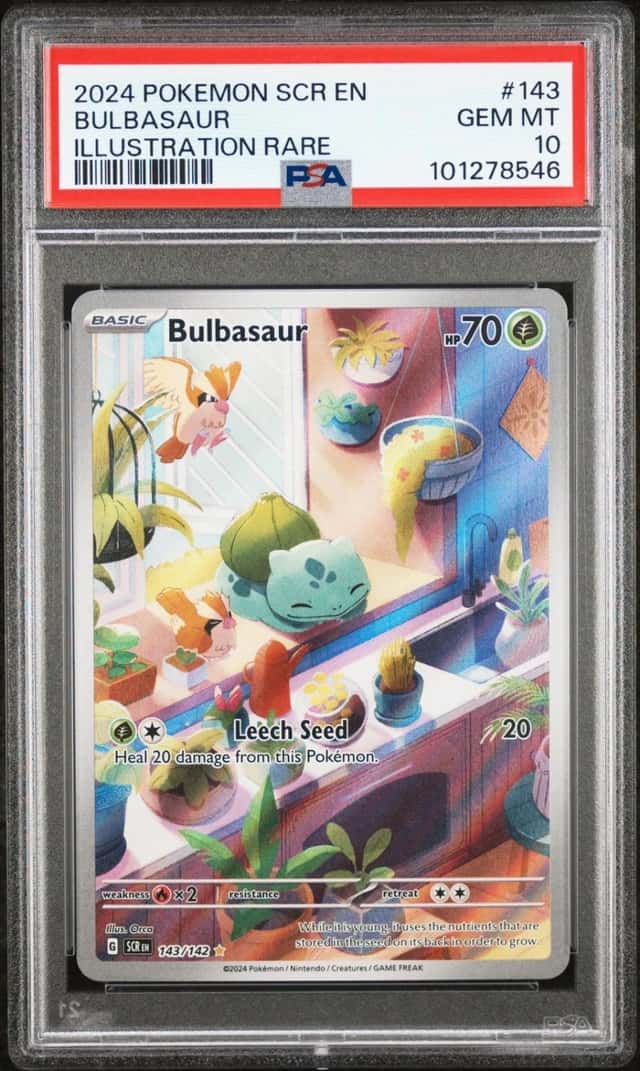 2024 POKEMON SCR EN-STELLAR CROWN ILLUSTRATION RARE #143 BULBASAUR PSA 10