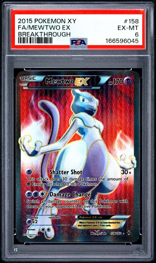 2015 POKEMON XY BREAKTHROUGH #158 FULL ART/MEWTWO EX PSA 6