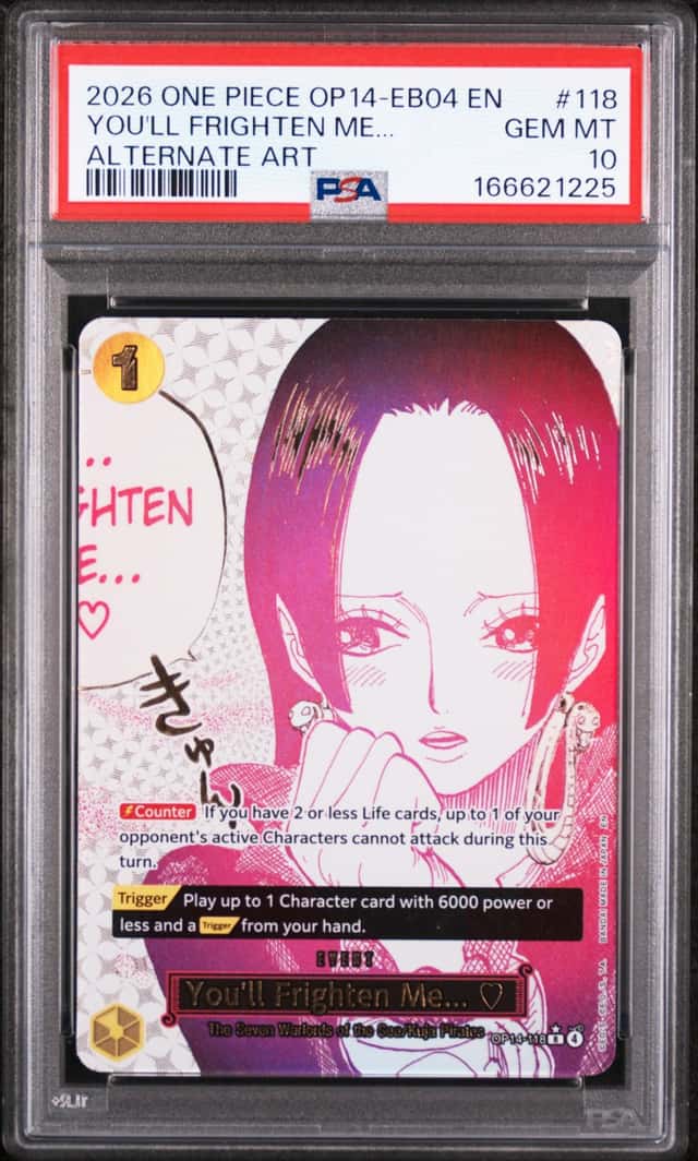 2026 ONE PIECE OP14-EB04-THE AZURE SEA'S SEVEN #118 YOU'LL FRIGHTEN ME... PSA 10