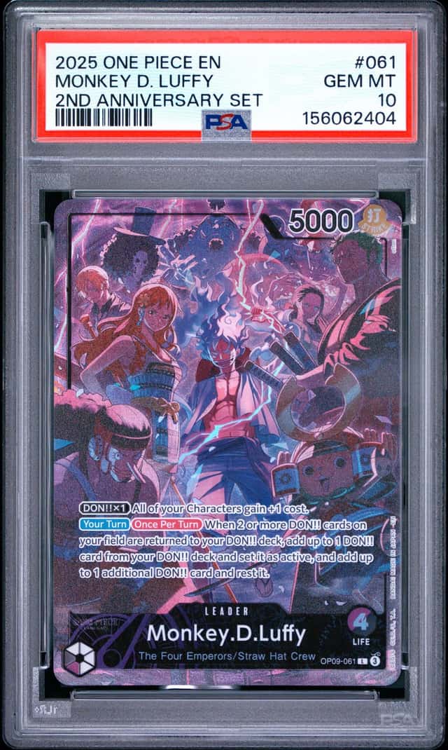 2025 One Piece EN 2nd Anniversary Set #061 Monkey D Luffy PSA 10