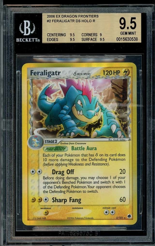 2006 Pokemon EX Dragon Frontiers Feraligatr DS Holo R BGS 9.5