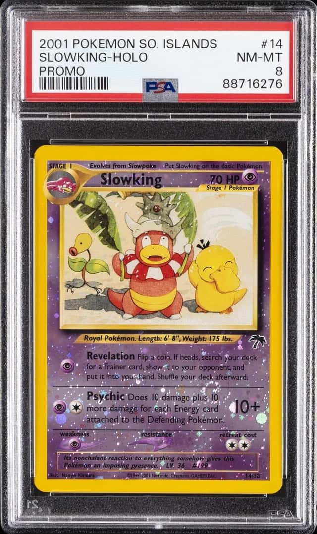 2001 POKEMON SOUTHERN ISLANDS PROMO #14 SLOWKING-HOLO PSA 8