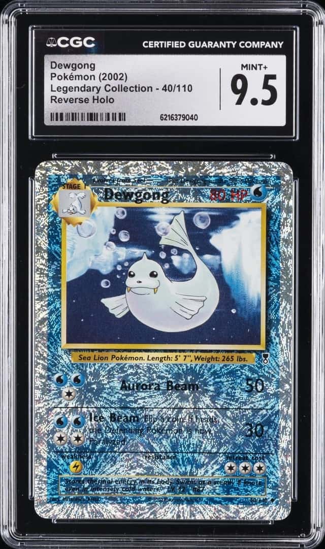 2002 POKEMON LEGENDARY COLLECTION REVERSE HOLO #40 DEWGONG CGC 9.5