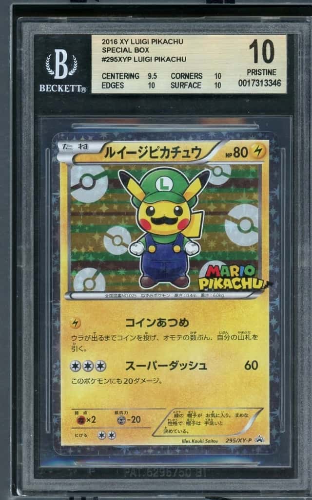2016 Pokemon XY Luigi Pikachu Special Box Promo #295XYP BGS 10